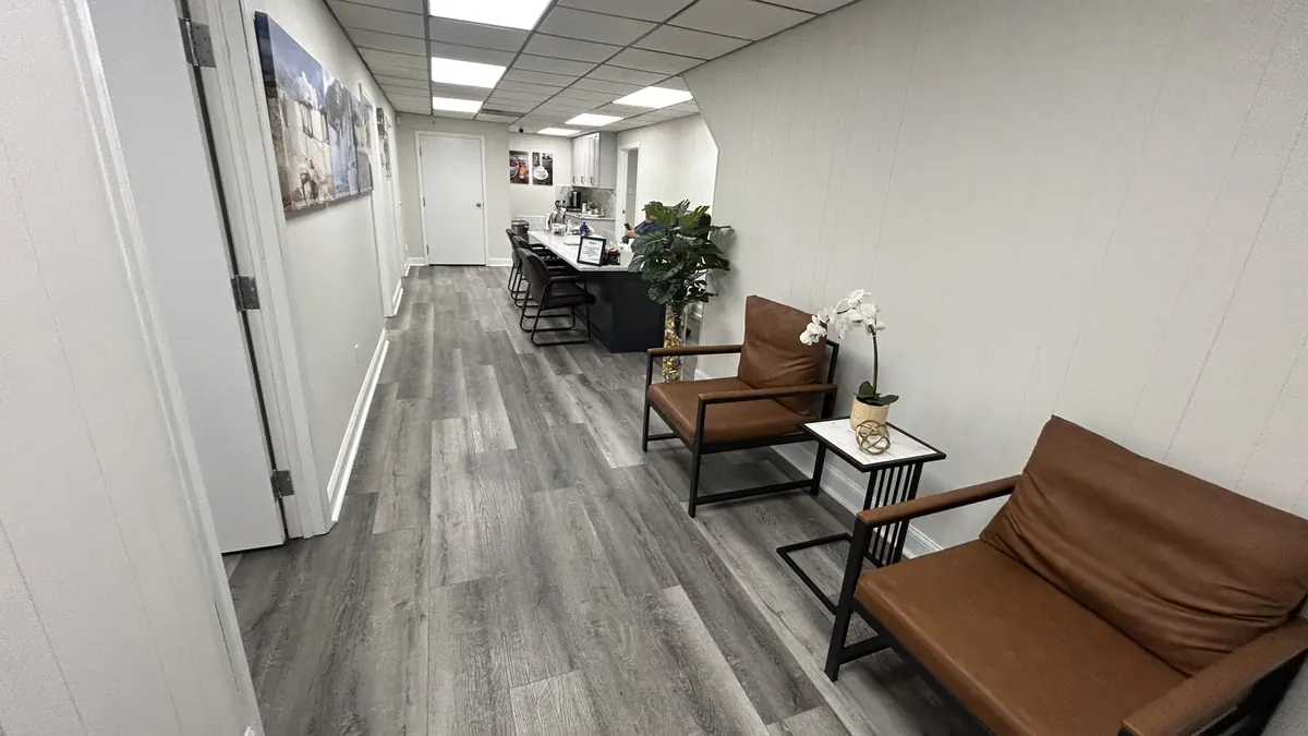 Wood-look plank floor in the Cornerstone office