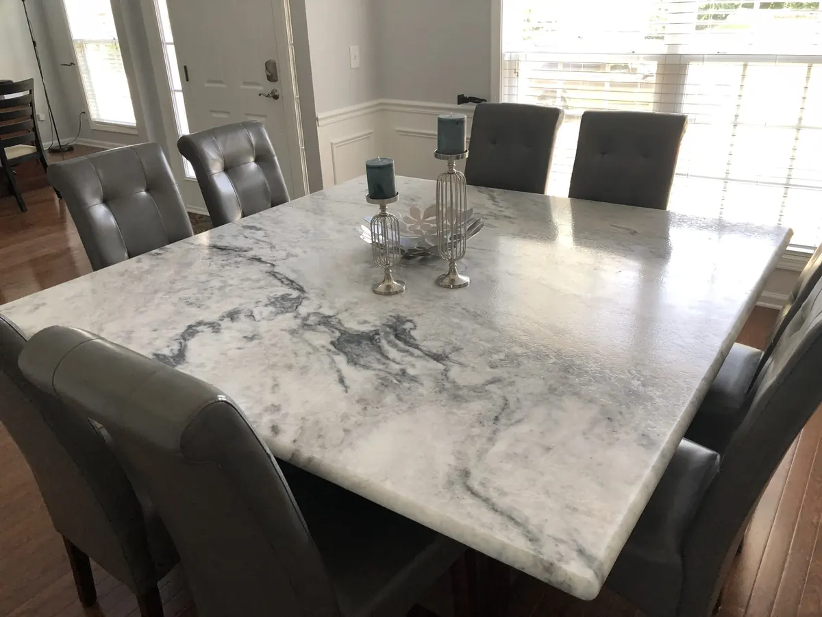 White natural stone with soft gray veining