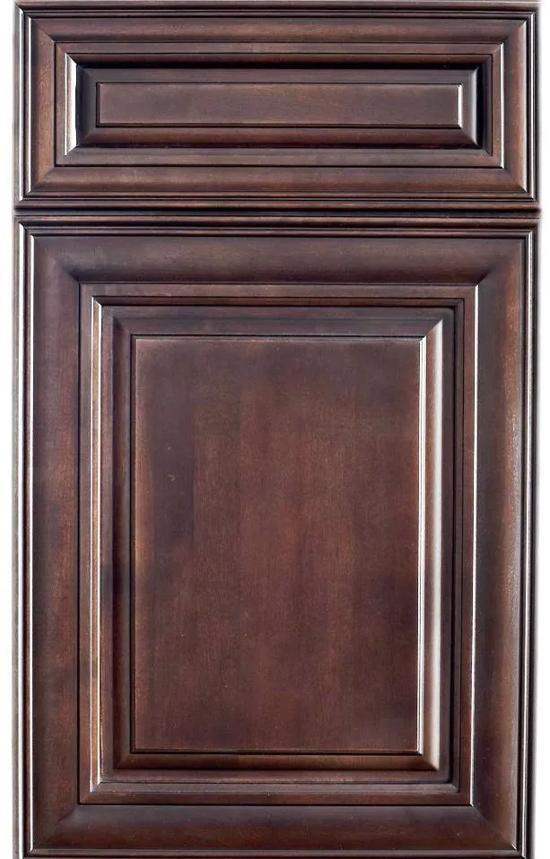 Dark cherry raised panel cabinet door sample