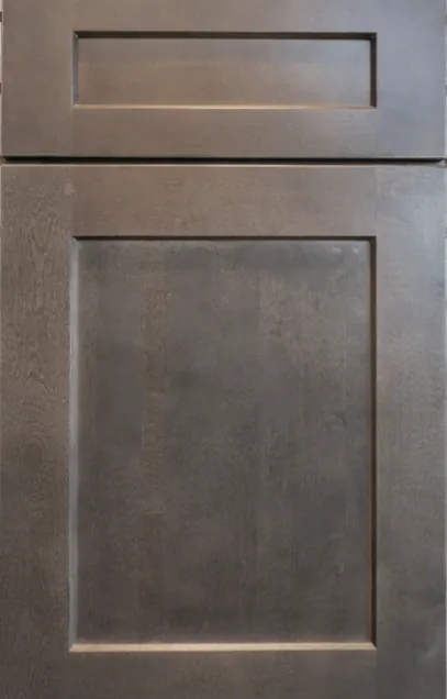 Gray-stained wood shaker cabinet door sample