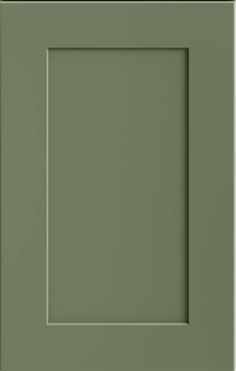 Green shaker cabinet door sample