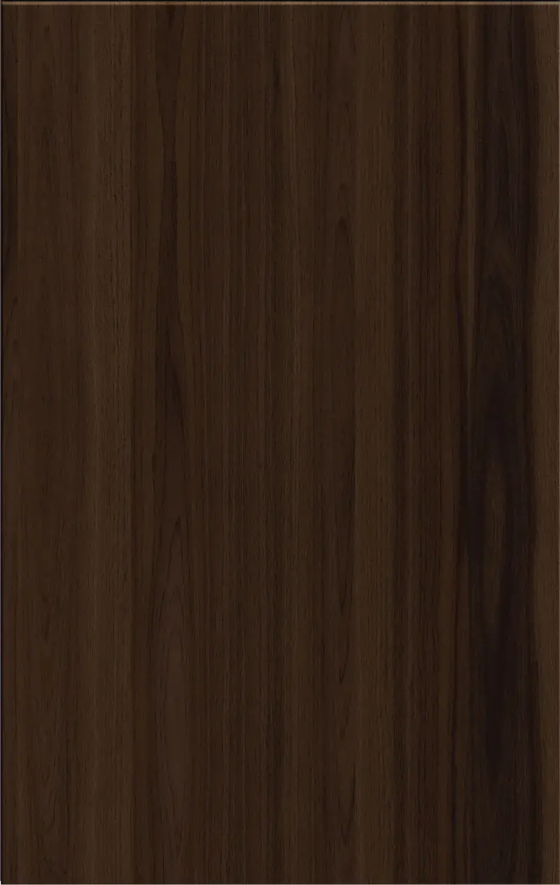 Walnut wood-grain flat panel cabinet door sample