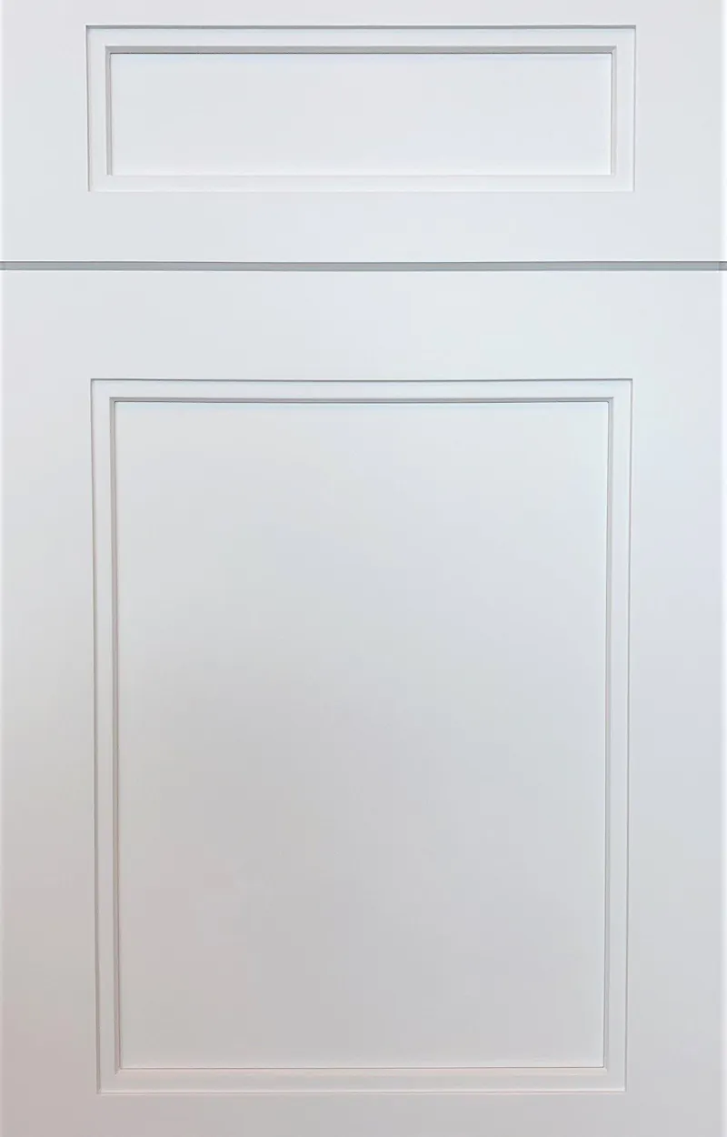 White double-frame shaker cabinet door sample