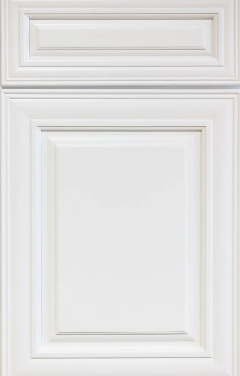 White raised panel cabinet door sample