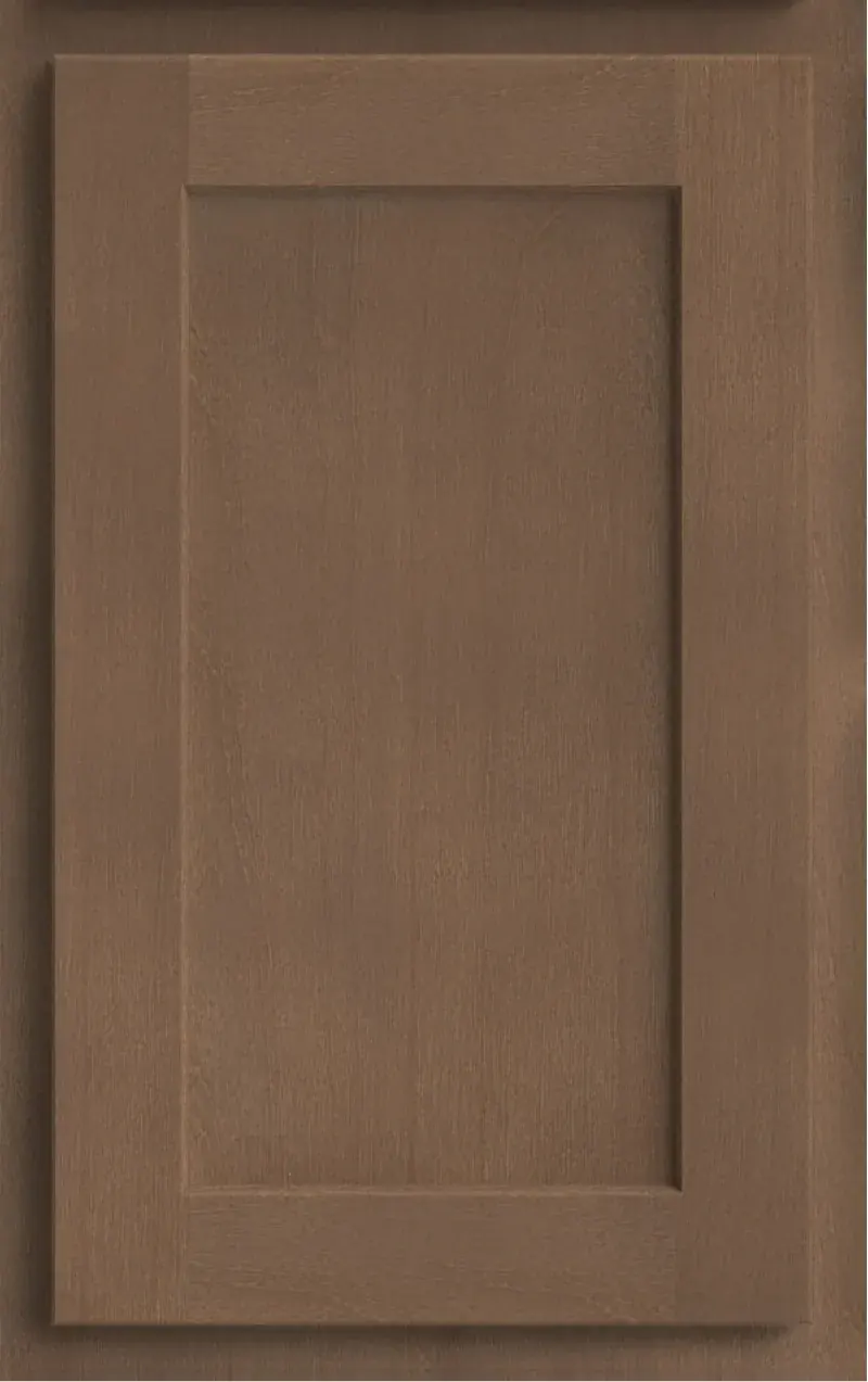 Wood-tone shaker cabinet door sample