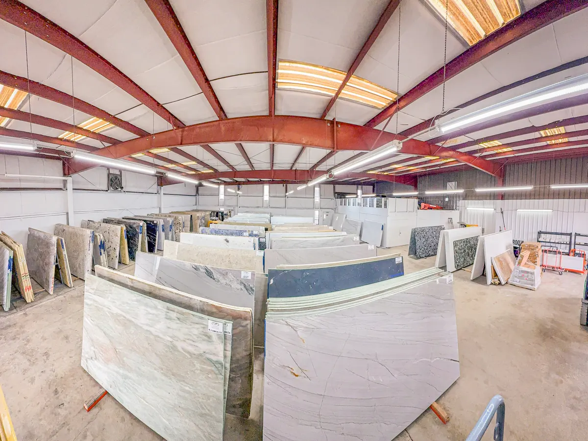 Stone slabs in the slab yard